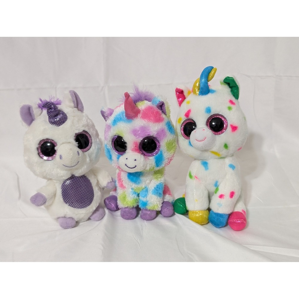Ty Beanie Boos YooHoo Friends Unicorn Plush Bundle Wishful Pixy Set of‎ 3